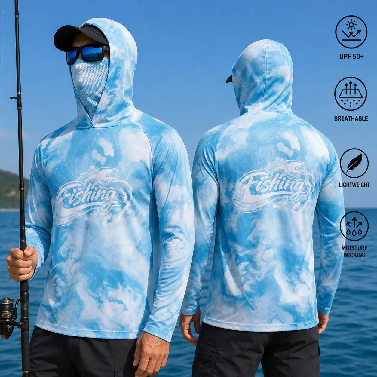 남성용 낚시용 후드 셔츠, UPF50 자외선 차단 기능 - Fishing Shirt Uv Protection 리뷰 및 가격