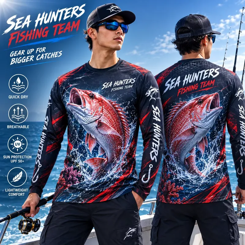 3D 프린팅 기법으로 제작된 캐주얼한 긴팔 빨간색 낚시 - Fishing Shirt Uv Protection 리뷰 및 가격