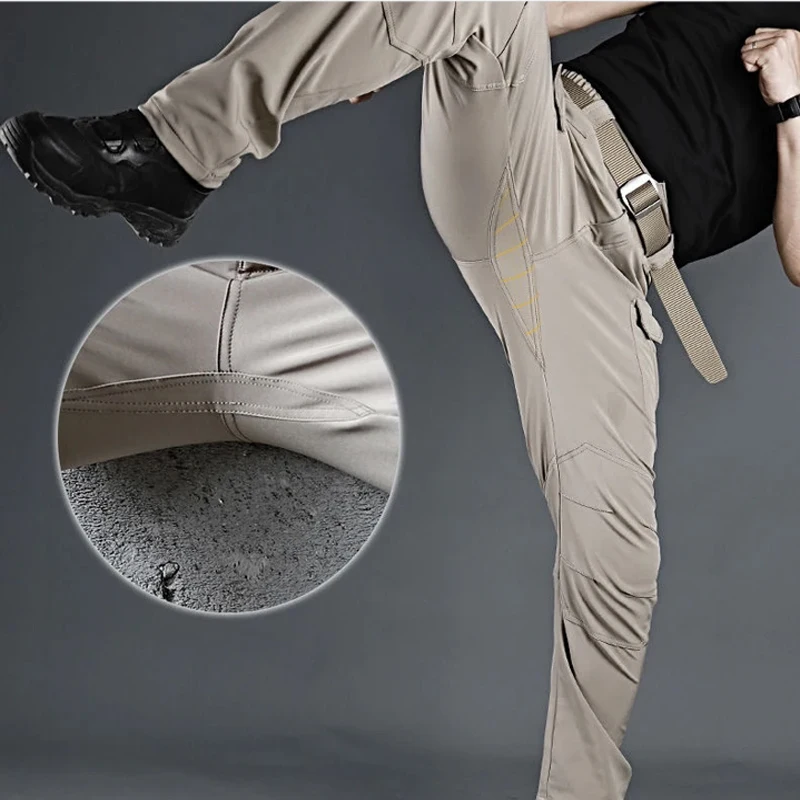 남성용 탄성 샤크스킨 봄 가을 시티 카고 바지 하이킹  - Fishing Pants Waterproof 리뷰 및 가격