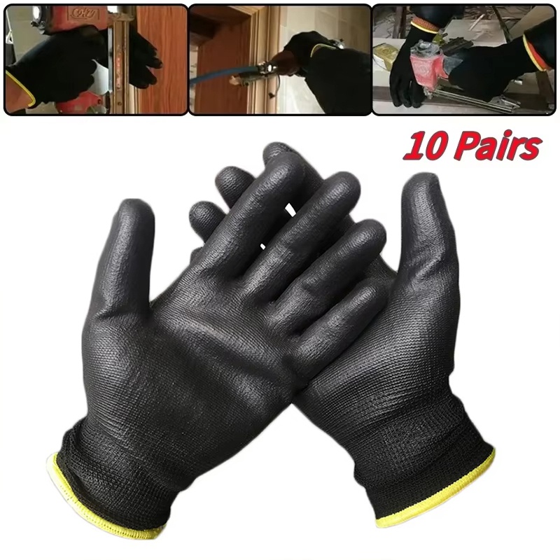 10 쌍 내구성이 뛰어난 PU 코팅 내마모성 안전 장갑 - Fishing Gloves 리뷰 및 가격